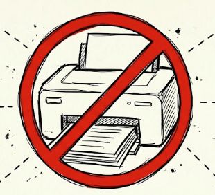 durchgestrichener Drucker